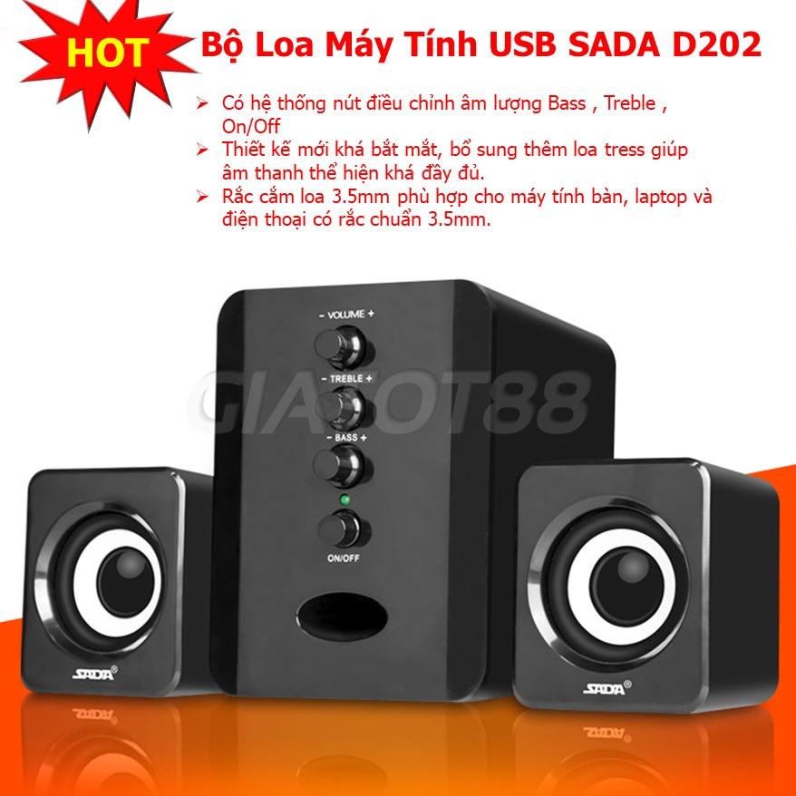 Loa máy tính mini, chọn ngay bộ loa máy tính usb sada d202