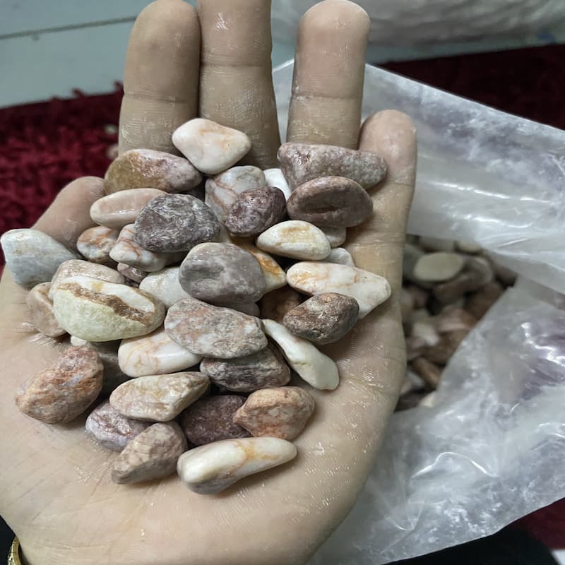 Bịch sỏi HỒNG 1 KG trang trí hồ cá cảnh