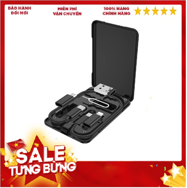 Cáp sạc đa năng 6 in 1 có tặng kèm hộp lưu trữ tiện dụng kiêm giá đỡ điện thoại Hoco U86