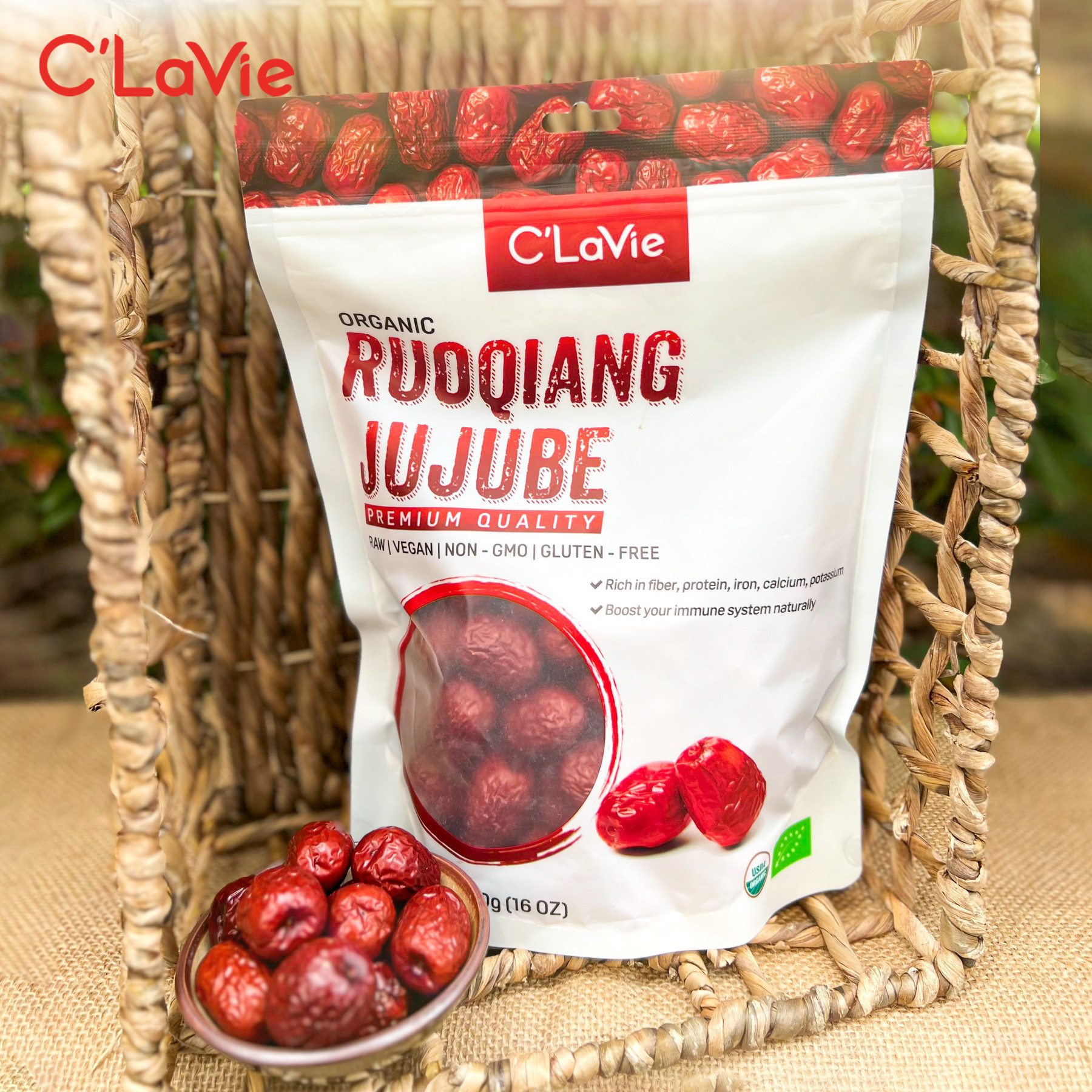Táo đỏ hữu cơ C'Lavie 450g (Mẫu cũ Táo đỏ hữu cơ Amavie Foods) - Leafhouse hcm