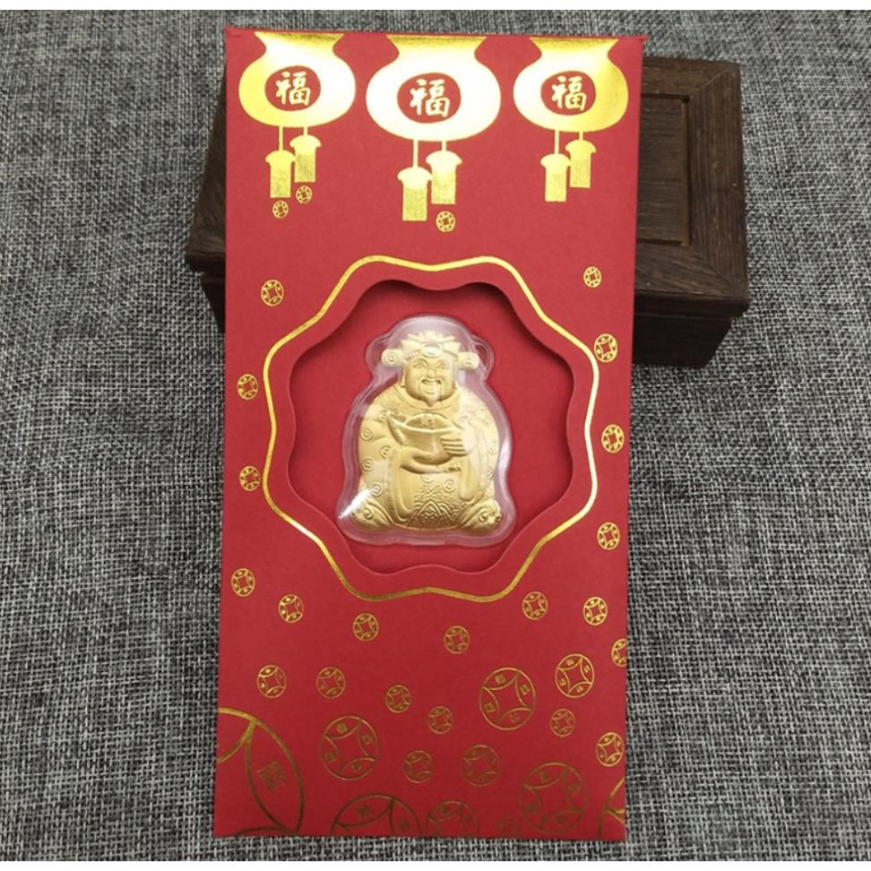 Bao Lì Xì Thần Tài mạ vàng may mắn