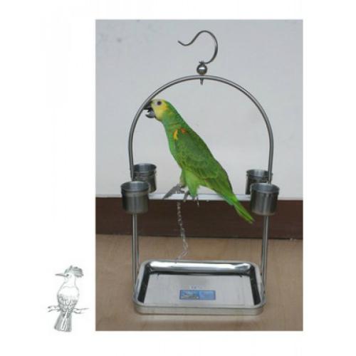 Cầu đứng inox có đế cho vẹt