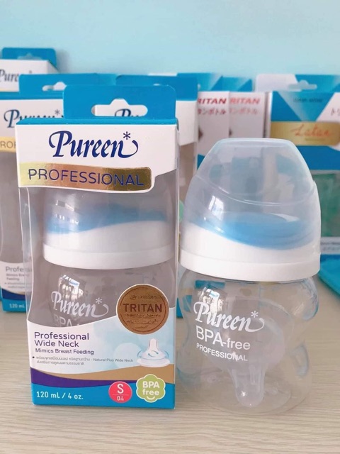 Bình sữa cao cấp Pureen cổ rộng 120ml,250ml