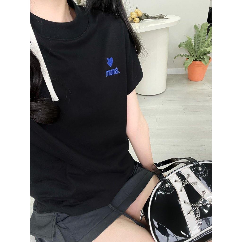 [VOUCHER 12%/149K] Áo thun baby tee MONÁ - BLUE ĐEN