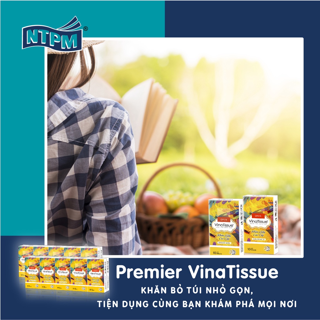 Lot of 10 Packs of Premier Vinatissue Multi-Purpose Pocket Tissue Paper 3 Layers 100% Virgin Pulp, No Bleach, Pack of 10 Sheets