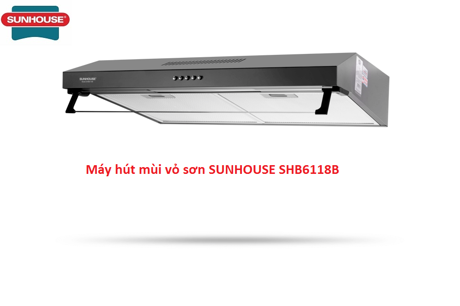 MÁY HÚT MÙI  CAO CẤP SUNHOUSE  SHB6118B ( Tặng Kèm ống Hút Thoát 2M )