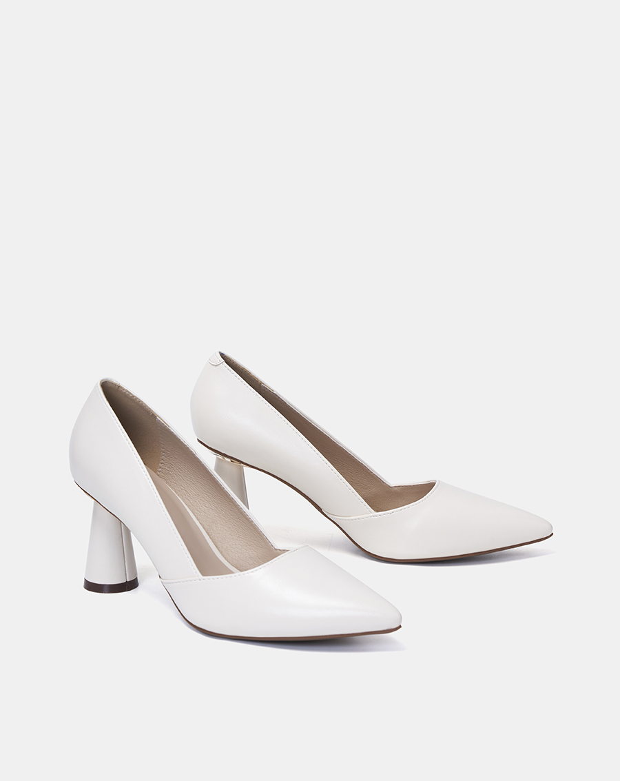 Giày cao gót nữ 7cm thời trang juno pump gót trụ viền kim loại cg07125