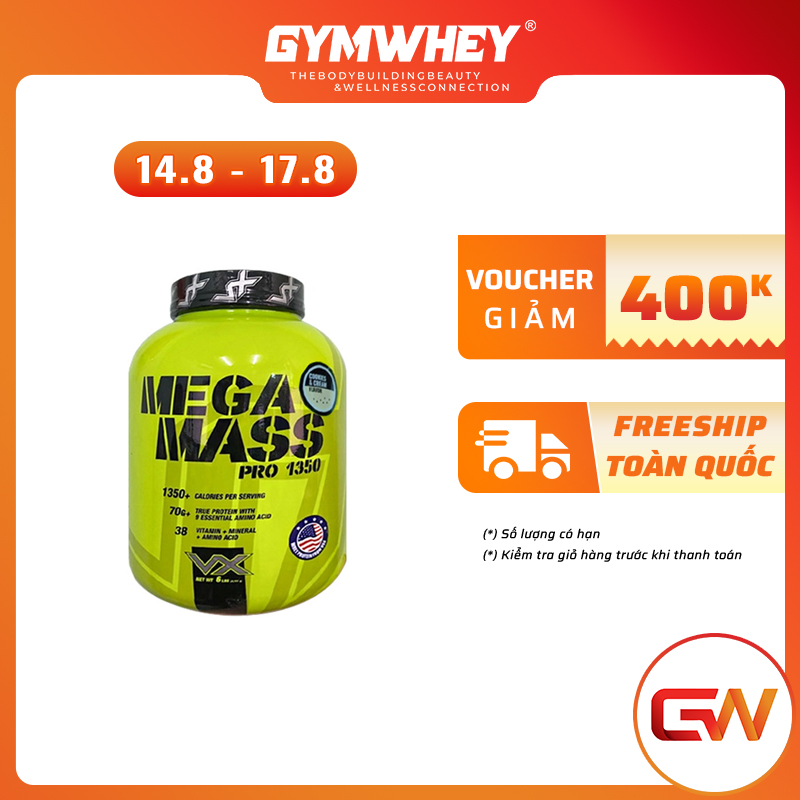 Sữa Bột Dinh Dưỡng Giúp Tăng Cân Tăng Cơ Nhanh Vitaxtrong Mega Mass 6lbs 2.7 kg