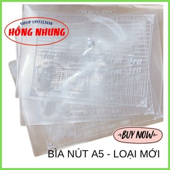 [Loại Mới]BÌA NÚT KHỔ A5 – Xấp 10 CÁI