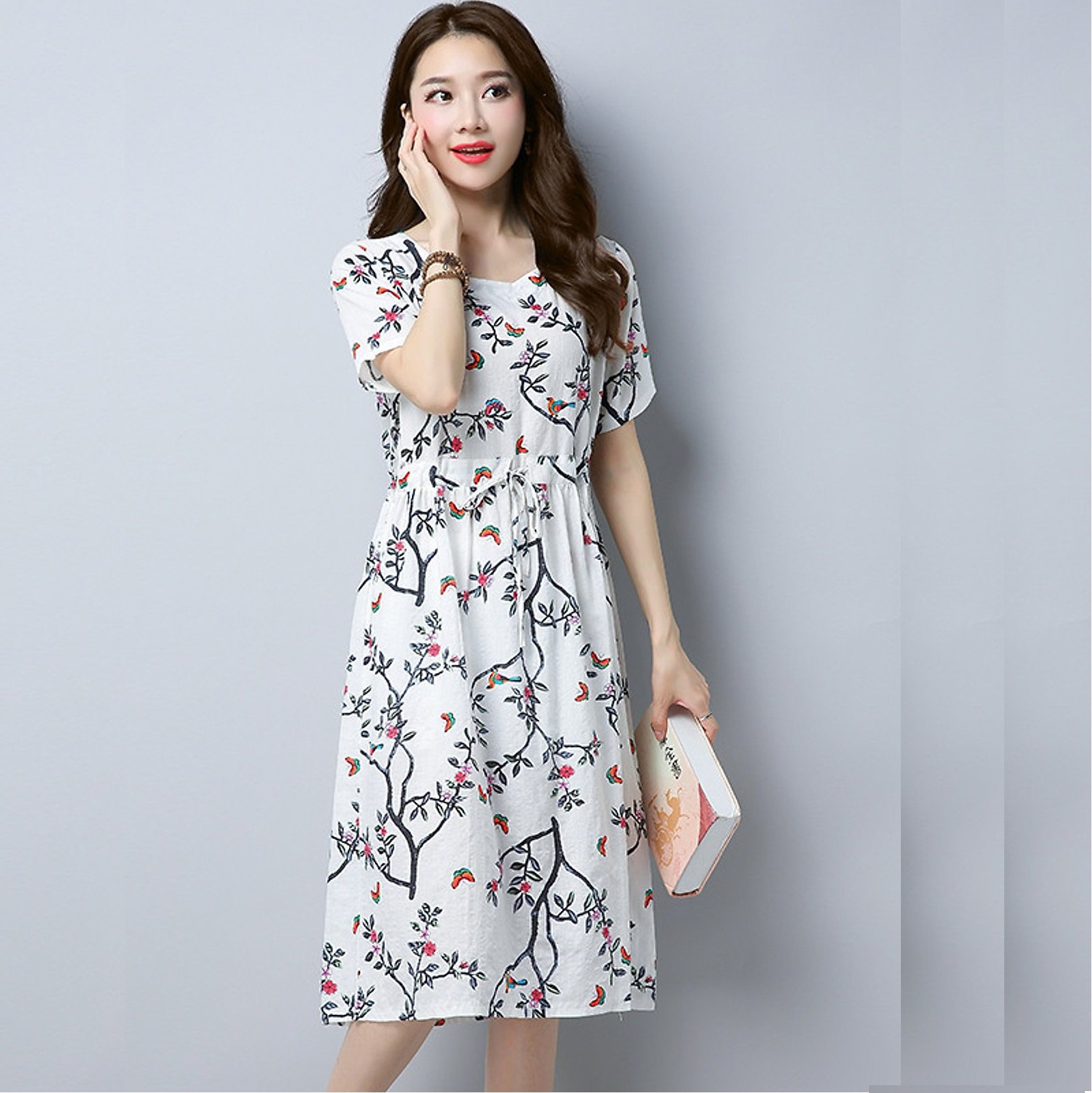 Đầm suông nữ thiết kế họa tiết hoa, hàng nhập cao cấp DA94