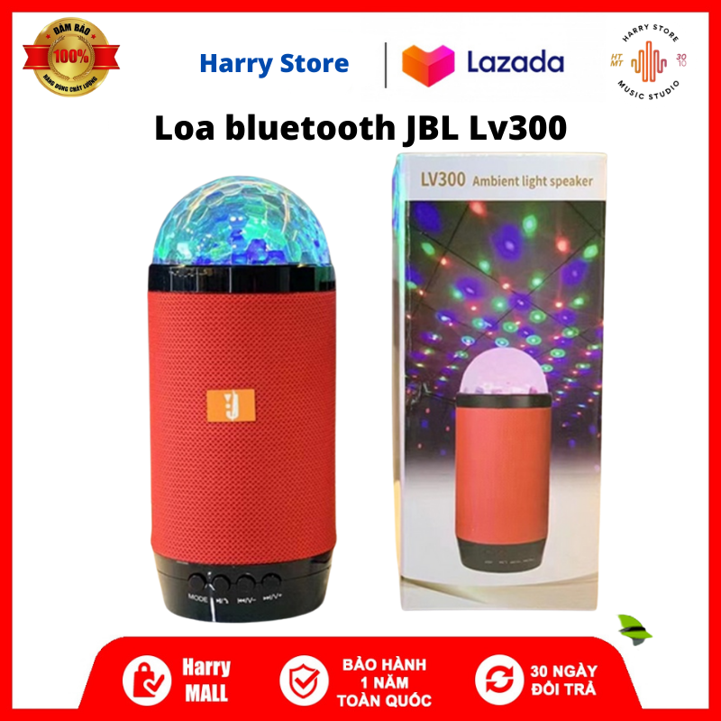 [NEW SALE] Loa blutooth không dây  Cao Cấp - Loa Bluetooth JBL lv300  -  có đèn led 7 màu, nháy theo nhạc, âm thanh hay, hỗ trợ cắm usd, thẻ nhớ lỗi 1 đổi 1