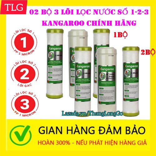 Combo 02 bộ 3 lõi lọc nước Kangaroo số 1-2-3