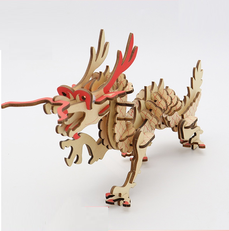 Đồ chơi lắp ráp gỗ 3D Mô hình Con Rồng Laser