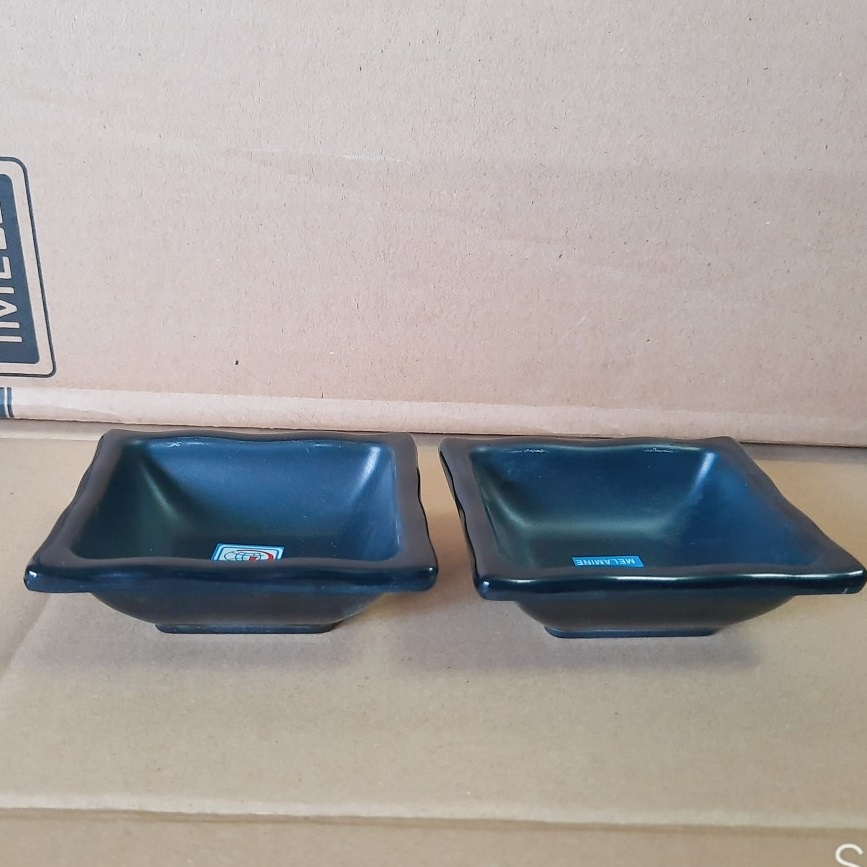 [HCM]5 Chén Nước Chấm Vuông Melamine Màu Đen– Fataco