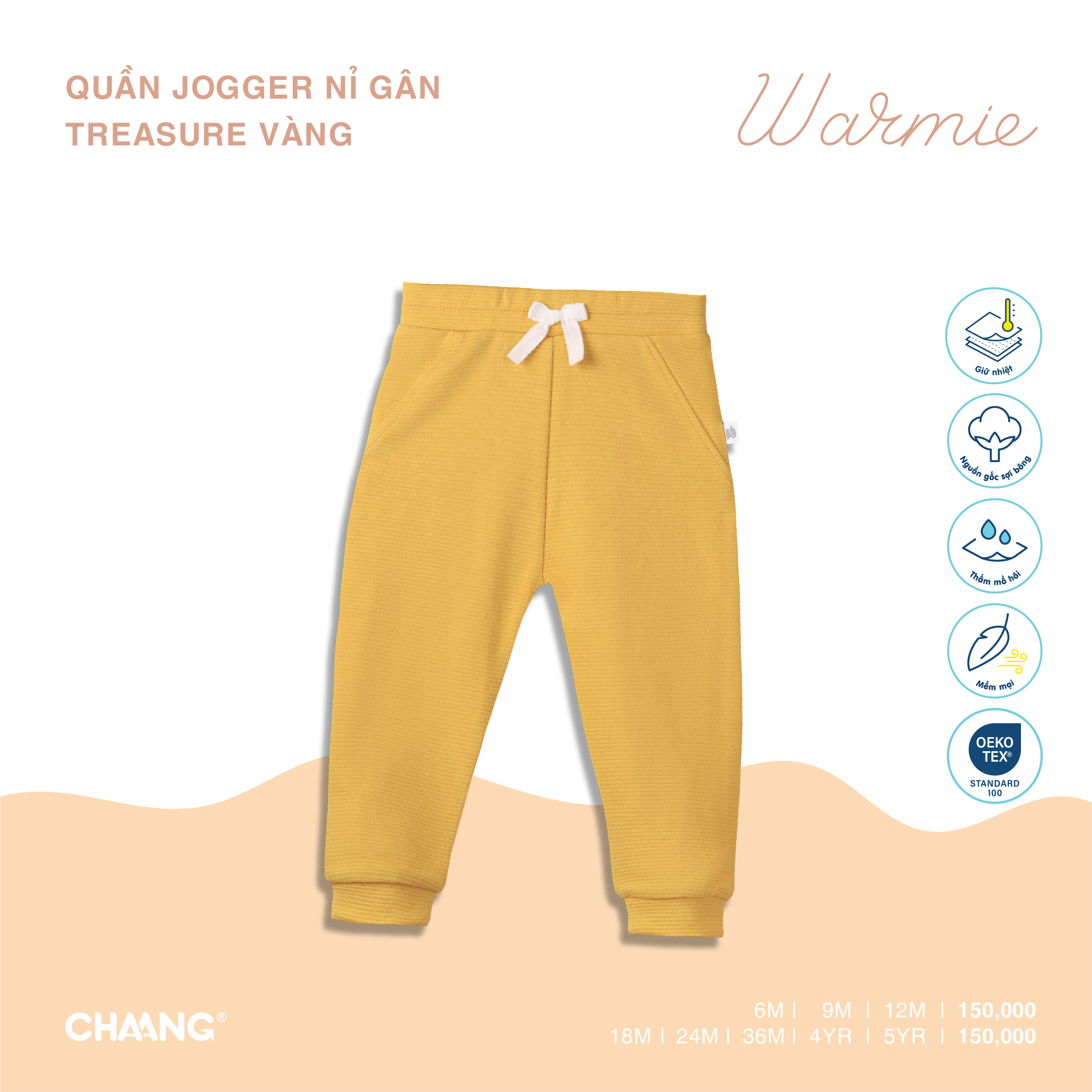 Quần jogger nỉ gân bo gấu Treasure Chaang