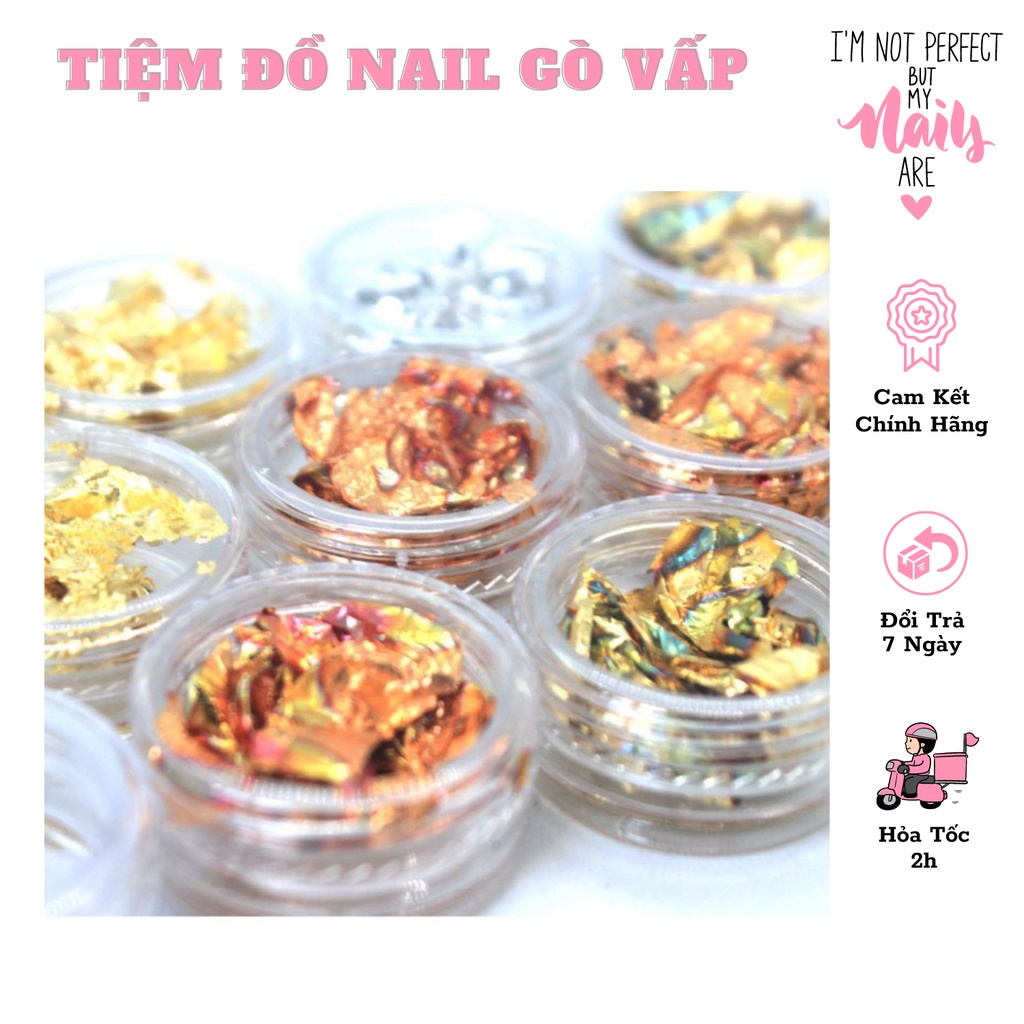 Set Giấy Bạc Vụn Trang Trí Móng 12 Ô
