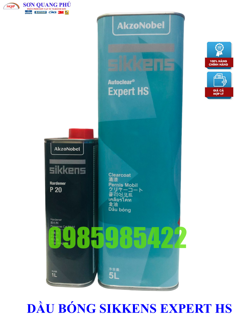 Dầu bóng 2K chống xước Autoclear Expert Plus HS Keo bóng Sikkens nhập khẩu NHAPHANPHOISONOTO_422
