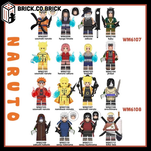 Lego Naruto Non Jiraiya Haku Orochimaru Zabuza Madara Đồ Chơi Lắp Ráp Mô Hình Anime Ninja Naruto WM6107 WM6108