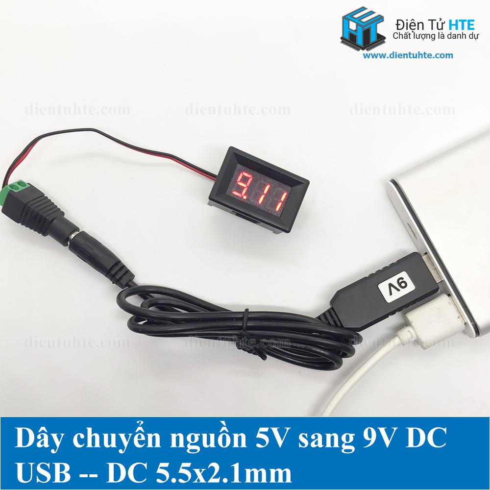 Cáp chuyển đổi nguồn USB 5V sang 9V