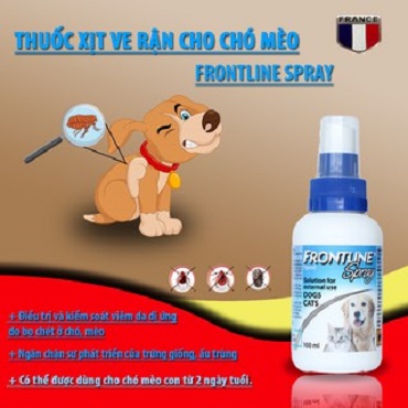 XỊT TRỊ VE FRONTLINE SPRAY CHO CHÓ MÈO 100ML