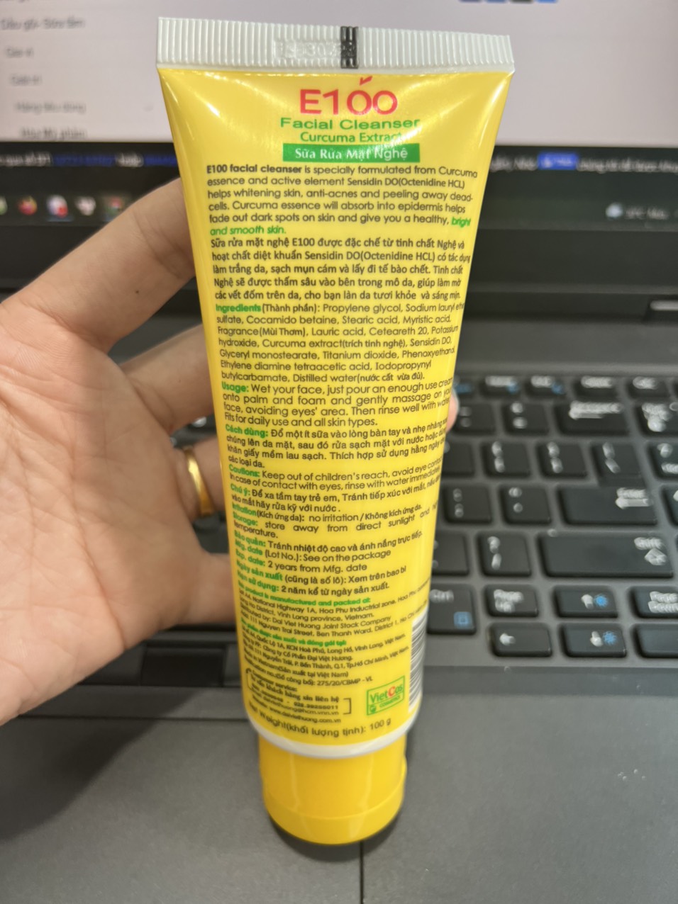 Sữa Rửa Mặt Nghệ E100 100g