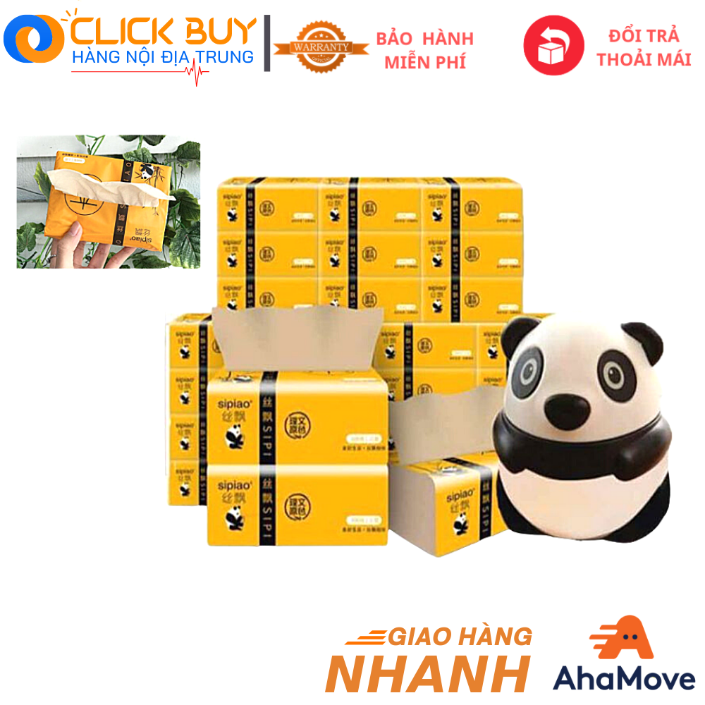 (HÀNG LOẠI 1) Thùng 30 Gói Khăn Giấy Ăn Gấu Trúc SIPIAO Siêu Dai 300 Tờ