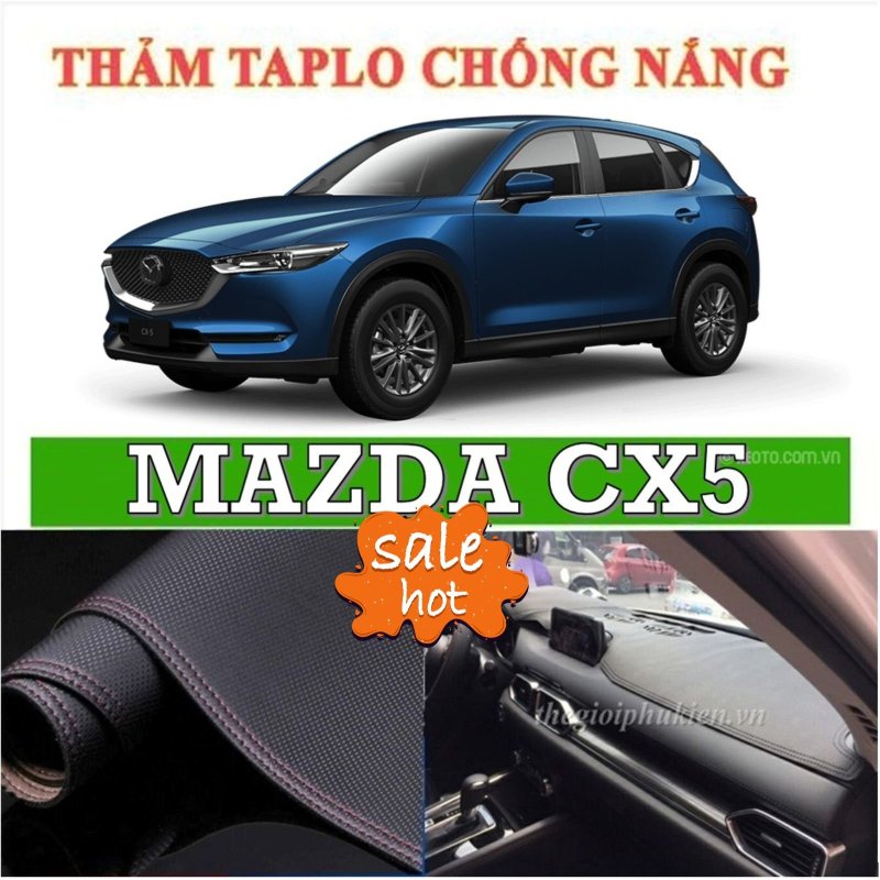 Thảm phủ taplo da xe Mazda CX5 2019, thảm taplo da vân cacbon -Nhà Buôn Đồ Chơi Xe Hơi