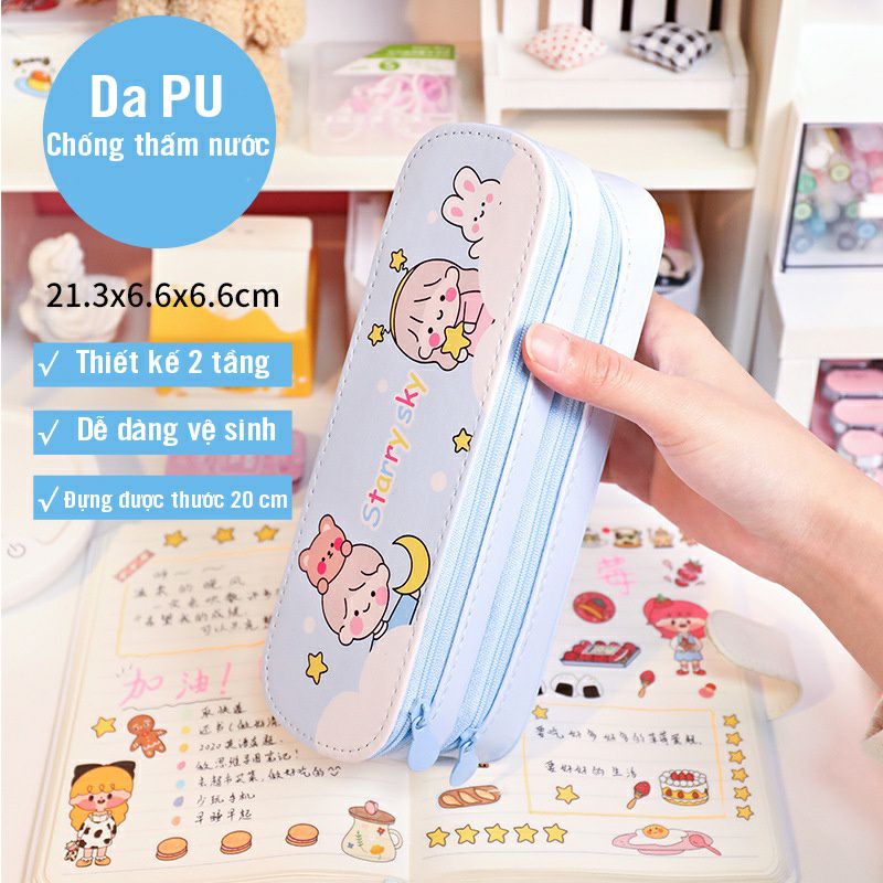 Hộp Bút / Bóp Viết Dễ Thương 2 Tầng