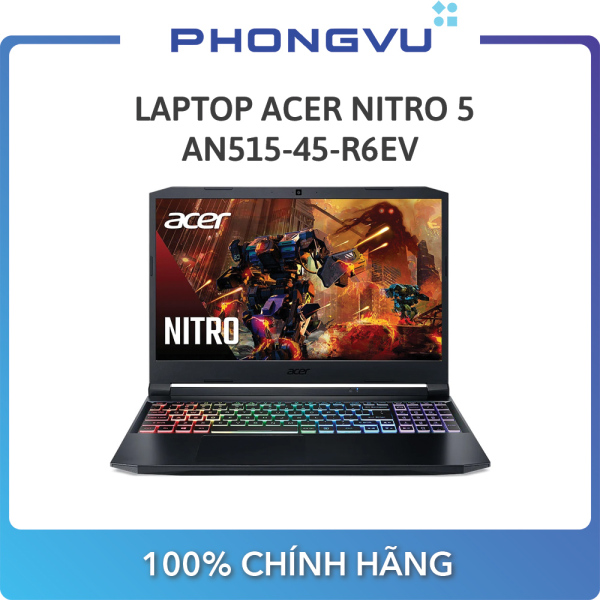 Laptop ACER Nitro 5 AN515-45-R6EV  ( 15.6 FHD/Ryzen 5 5600H/8GB/512GB SSD/ GTX 1650/Win 11 Home)  - Bảo hành 12 tháng