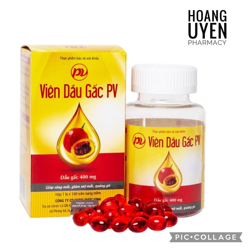 Viên dầu gấc Phúc Vinh (PV) - Chai 100 viên
