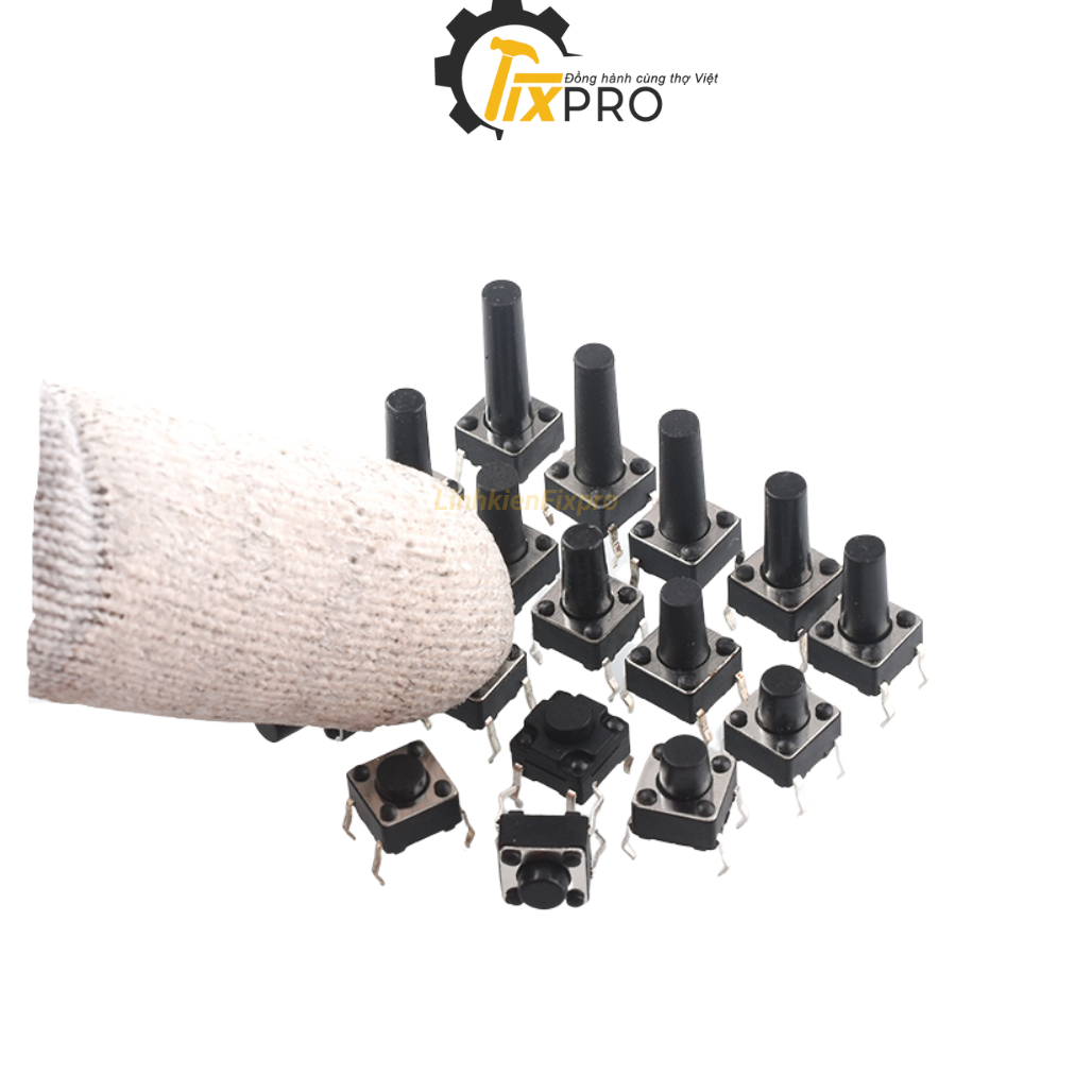 Nút nhấn 6x6x8mm 2 chân túi 10c