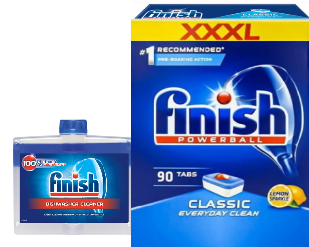 Combo viên rửa bát finish 90 tabs hoặc Nước vệ sinh máy rửa bát