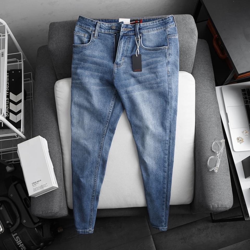 Quần jeans nam xanh thiên thanh mẫu mới giả rẻ độc lạ phong cách trẻ quần bò nam đẹp quần dài nam giá rẻ KINH ĐÔ THỜI TRANG UNI