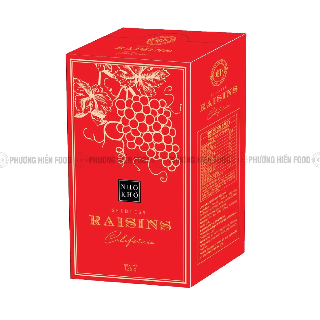 Nho khô vàng ph raisins 125g