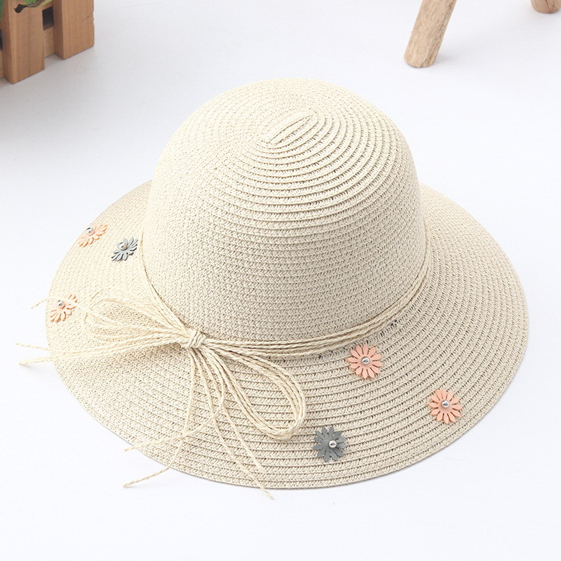 Nón cói đi biển nơ cói có size cho mẹ và bé từ 3-7 tuổi vòng đầu 52Cm có dây điều chỉnh độ rộng nón cói mềm thuận tiện gấp gọn