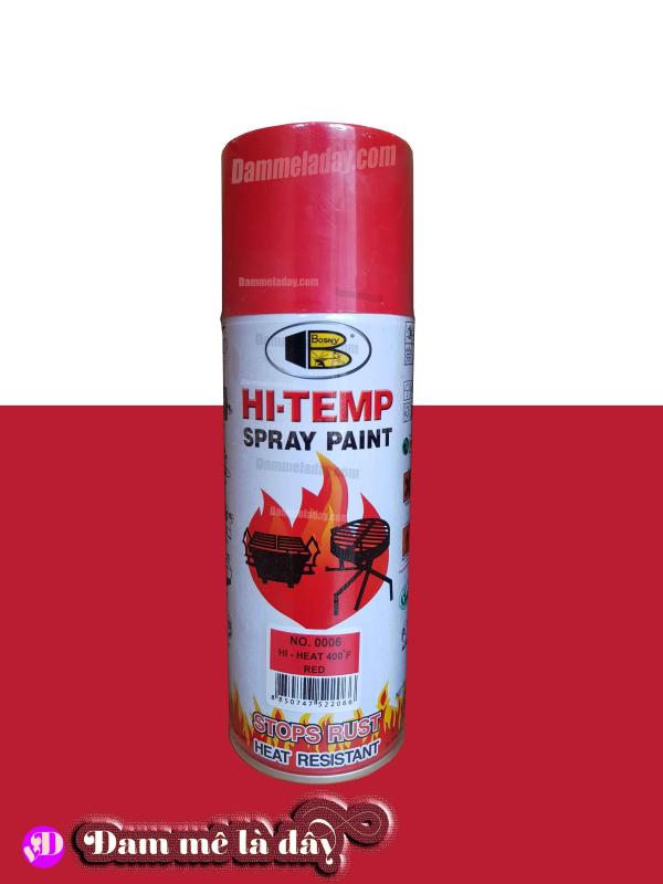 Sơn chống cháy-Sơn chịu nhiệt độ cao HI TEMP 200°C Bosny( màu đỏ)