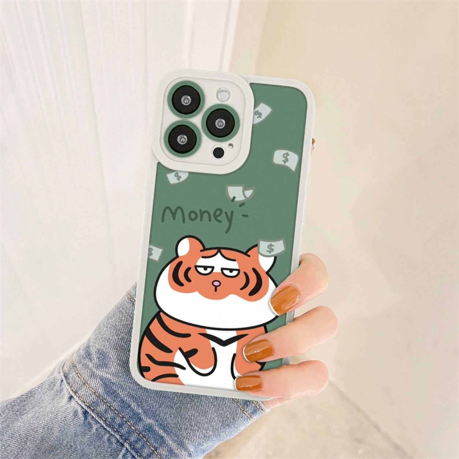 Ốp lưng iρhone cạnh vuông lỗ camera tiger money 6/6splus/7/7plus/8/8plus/x/xr/xs/11/12/13/pro/max/plus/promax-Awifi D4-3