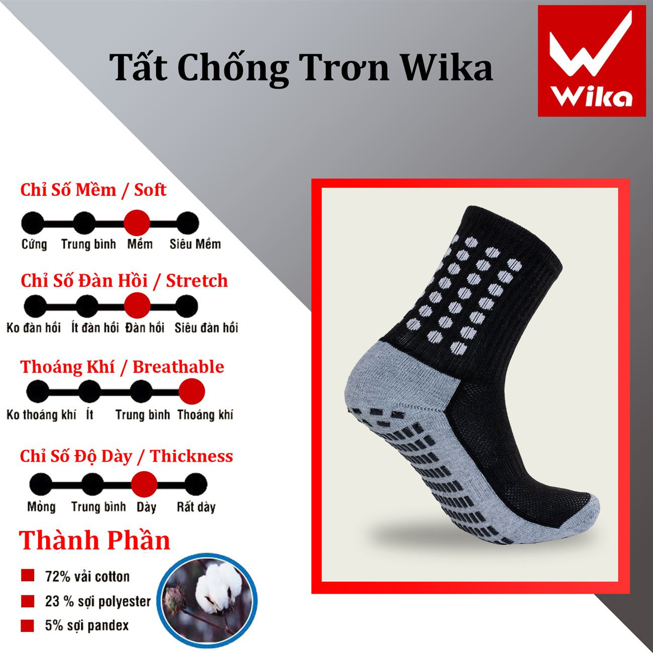 Tất Trống Trơn Wika