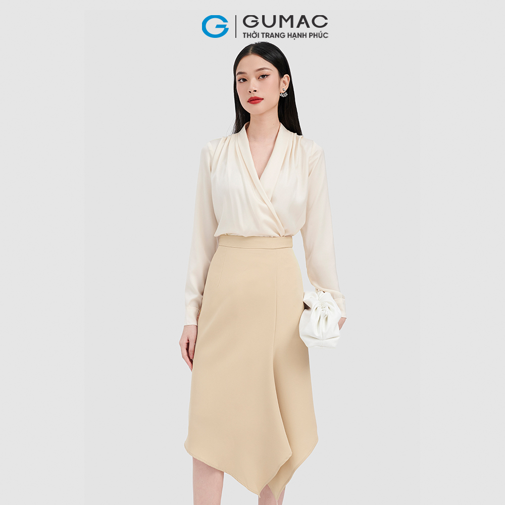Chân váy midi tà lệch GUMAC LV0913