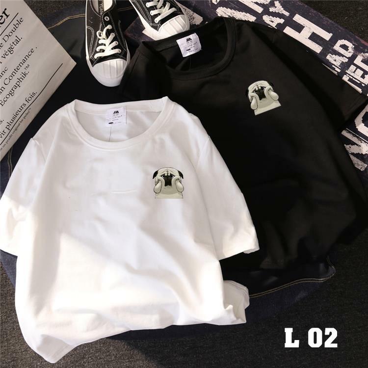 [HCM]( CÓ BIG SIZE TỪ 35KG ĐÊN 100KG )ÁO THUN NAM NỮ LOGO CÚN thun dày đẹp