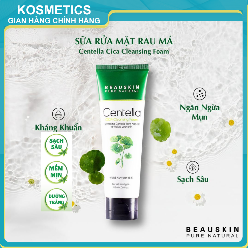 Sữa rửa mặt kháng khuẩn beauskin centella cica cleansing foam 120ml