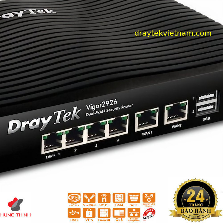 Router Draytek Vigor 2926 - Tem chính hãng - BH 24 tháng