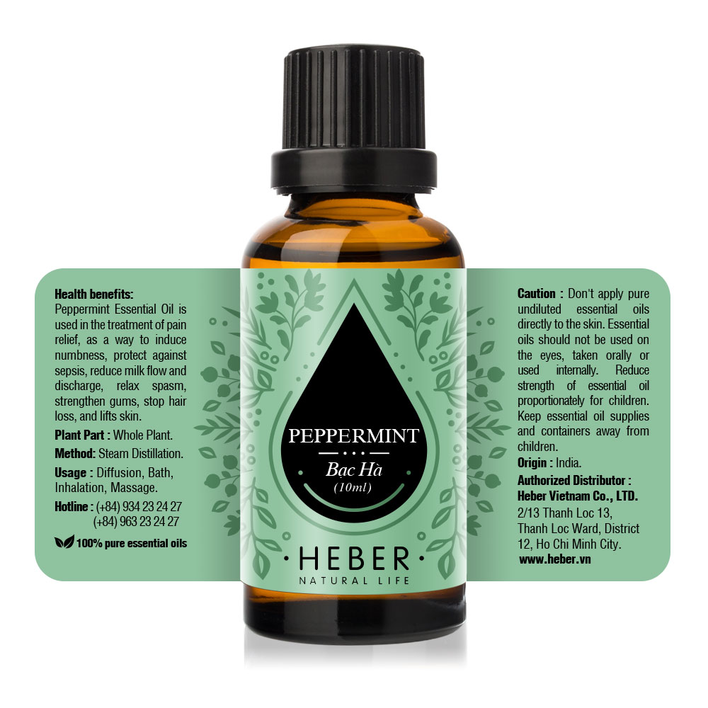 Set 3 Tinh Dầu Heber Natural Life Bán Chạy , Sả Chanh - Bạc Hà - Oải Hương, 100% Thiên Nhiên Nguyên Chất Xông Thơm Phòng