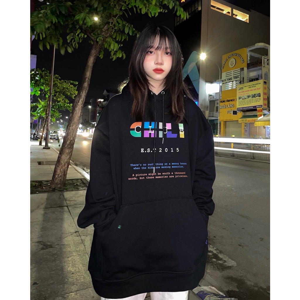 Áo Hoodie Mix CHILICLUB Unisex ( HOODIE CL MIX Đen)