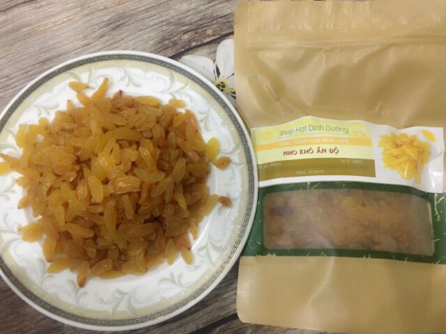 500G Nho khô vàng Ấn Độ looại 1(không đường)