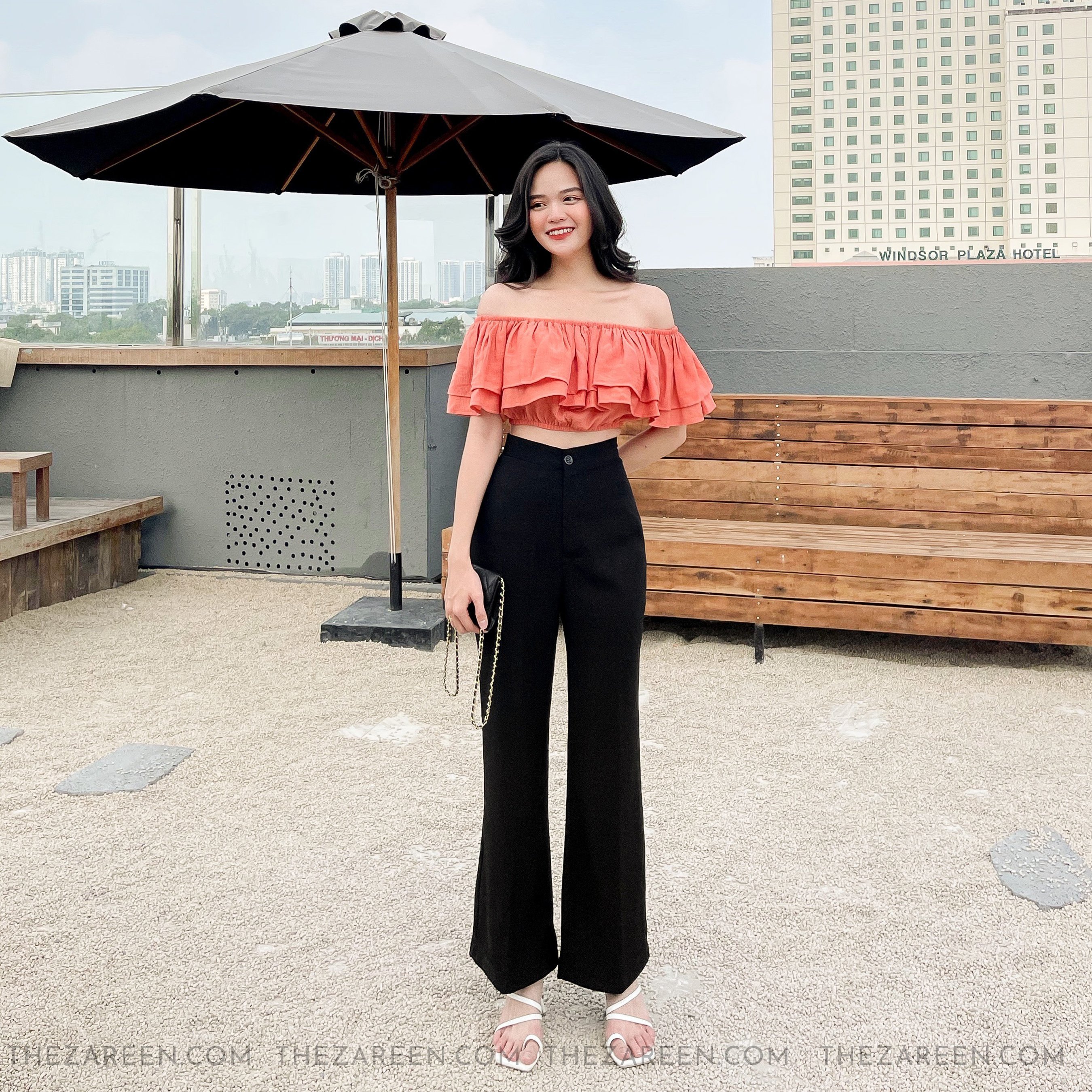 ZAREEN | QUẦN TÂY ỐNG LOE TRS19 ĐEN