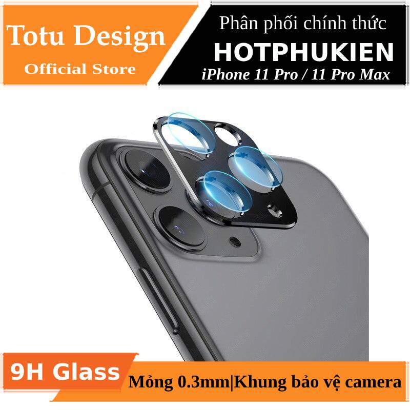 [HCM]Bộ miếng dán kính cường lực kèm khung viền bảo vệ Camera cho iPhone 11 Pro / 11 Pro Max hiệu Totu (độ cứng 9H chống trầy chống chụi & vân tay bảo vệ toàn diện - Phân phối bởi hotphukien