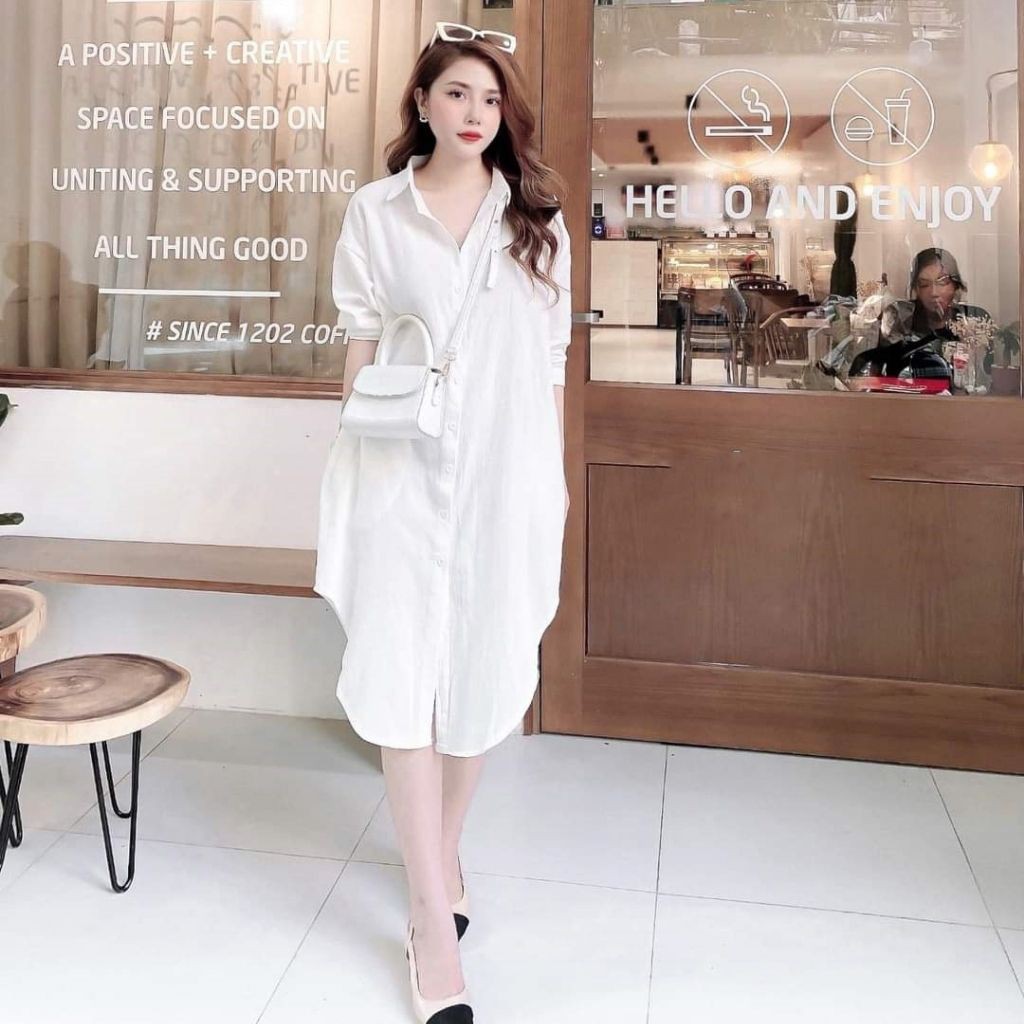 váy bầu chun kéo hông mẫu thiết kế mới ( ảnh thật )