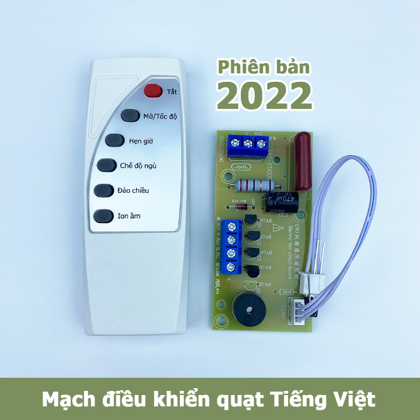 Bộ vỉ mạch quạt điều khiển từ xa cho quạt có kèm remote 2020 BẢN TIẾNG VIỆT 6 NÚT THIẾT KẾ HỆN DẠI LẮP ĐẶT DỄ DÀNG BẢO HÀNH UY TÍN 1 ĐỔI 1