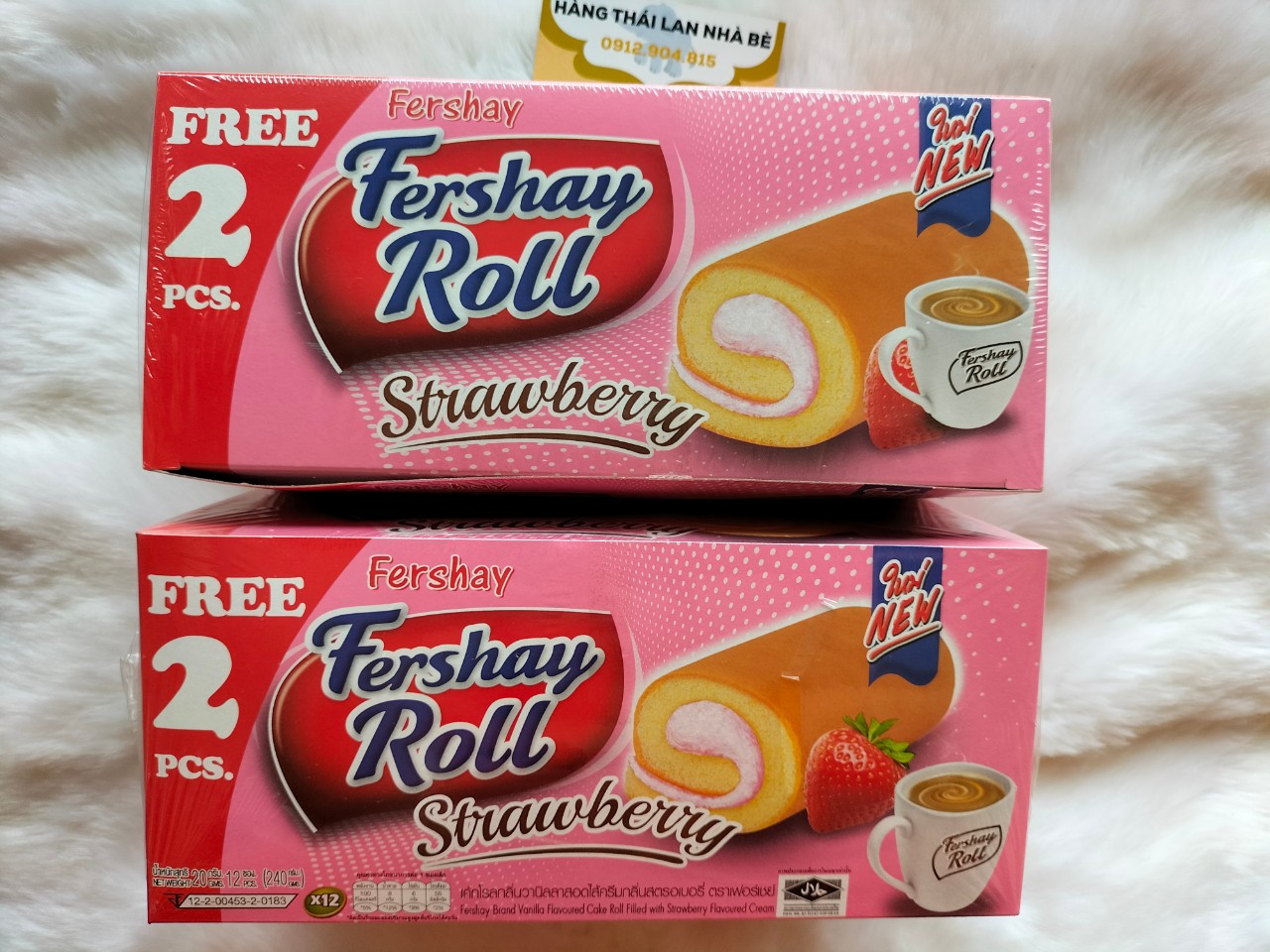 BÁNH BÔNG LAN CUỘN THÁI LAN FRESHAY ROLL VỊ DÂU